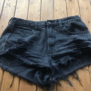 Black High Rise Abercrombie and Fitch Shorts